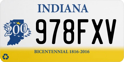 IN license plate 978FXV