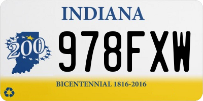 IN license plate 978FXW