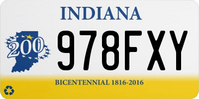 IN license plate 978FXY