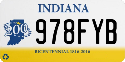 IN license plate 978FYB