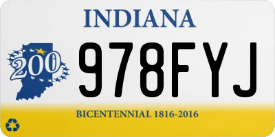 IN license plate 978FYJ