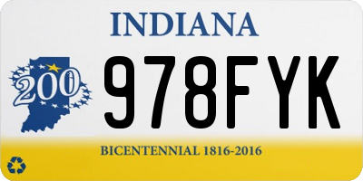 IN license plate 978FYK
