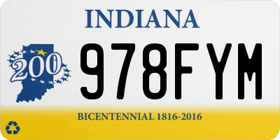 IN license plate 978FYM