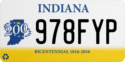 IN license plate 978FYP