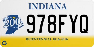 IN license plate 978FYQ