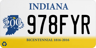 IN license plate 978FYR