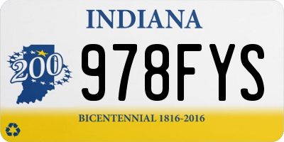 IN license plate 978FYS