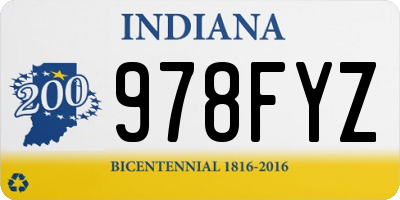 IN license plate 978FYZ