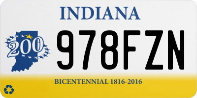 IN license plate 978FZN
