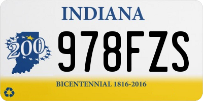 IN license plate 978FZS