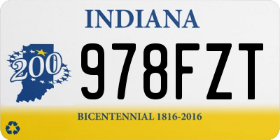 IN license plate 978FZT