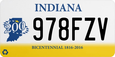 IN license plate 978FZV