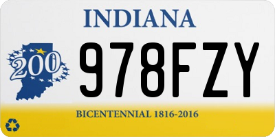 IN license plate 978FZY