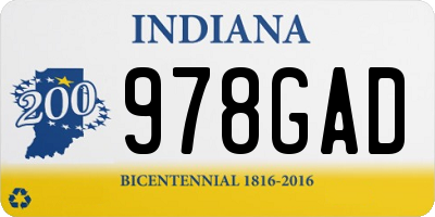 IN license plate 978GAD