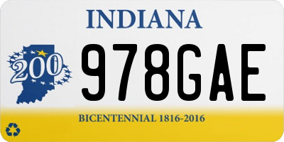 IN license plate 978GAE