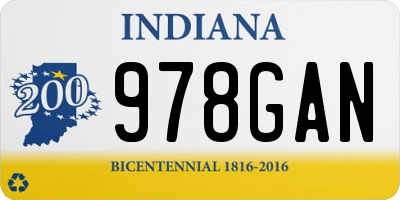 IN license plate 978GAN
