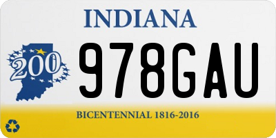 IN license plate 978GAU
