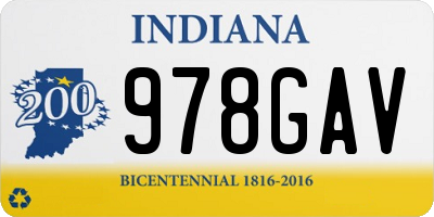 IN license plate 978GAV