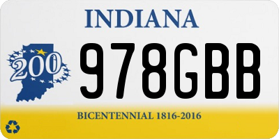 IN license plate 978GBB