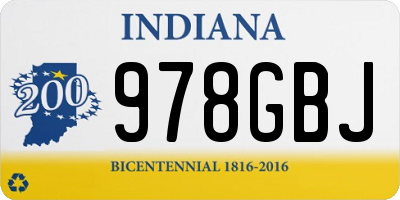 IN license plate 978GBJ