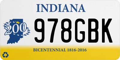 IN license plate 978GBK