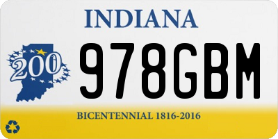 IN license plate 978GBM
