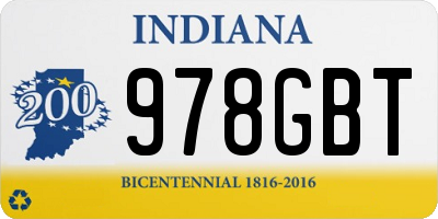 IN license plate 978GBT