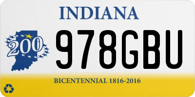 IN license plate 978GBU