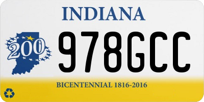 IN license plate 978GCC