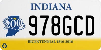 IN license plate 978GCD