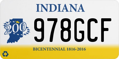 IN license plate 978GCF