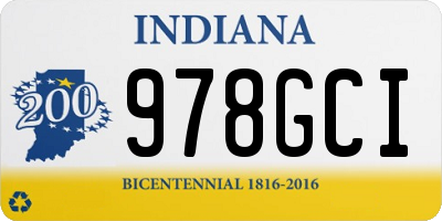 IN license plate 978GCI