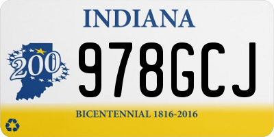 IN license plate 978GCJ