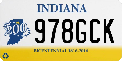 IN license plate 978GCK