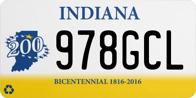 IN license plate 978GCL