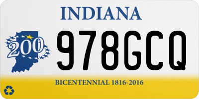 IN license plate 978GCQ