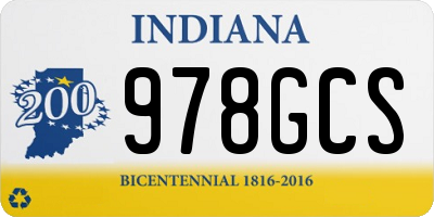 IN license plate 978GCS