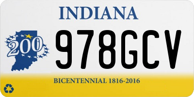 IN license plate 978GCV