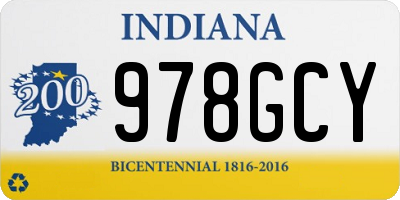 IN license plate 978GCY