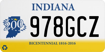 IN license plate 978GCZ