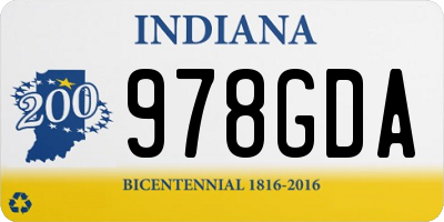 IN license plate 978GDA