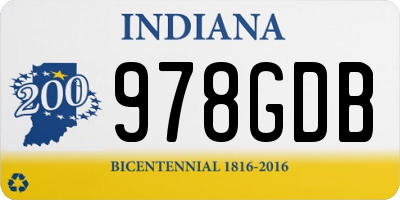 IN license plate 978GDB
