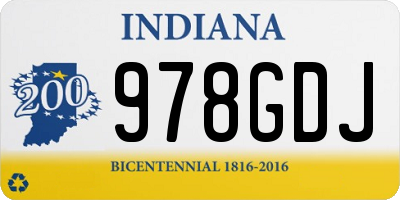 IN license plate 978GDJ