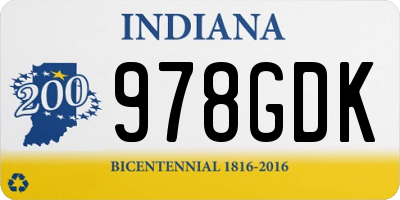 IN license plate 978GDK