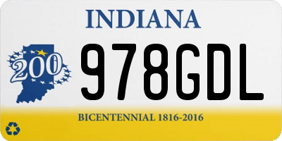 IN license plate 978GDL