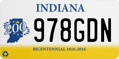 IN license plate 978GDN