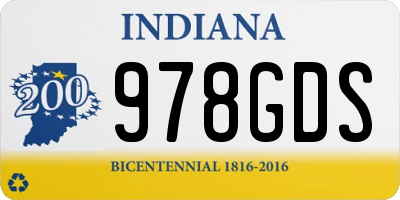 IN license plate 978GDS