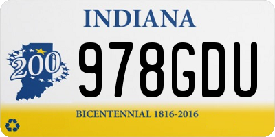 IN license plate 978GDU