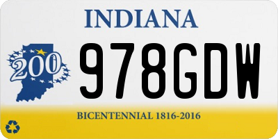IN license plate 978GDW