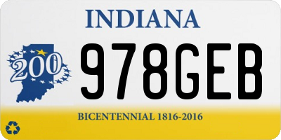 IN license plate 978GEB